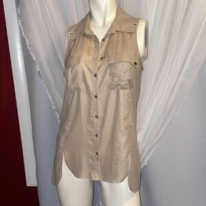 Guess Beige Sleeveless Blouse
